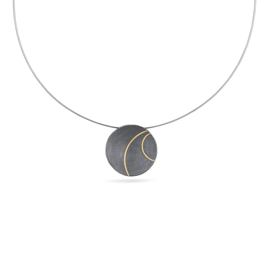 Lunar Oxidised Silver Pendant from Hannah Souter Handmade Jewellery.