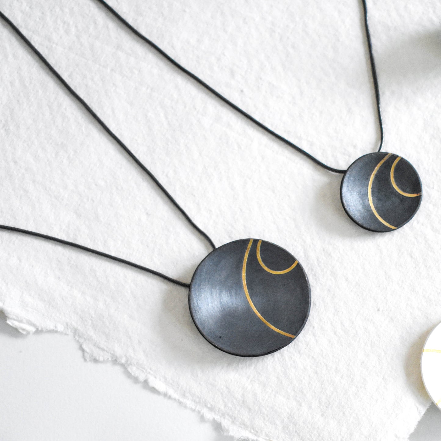 Lunar Oxidised Silver Pendant from Hannah Souter Handmade Jewellery.