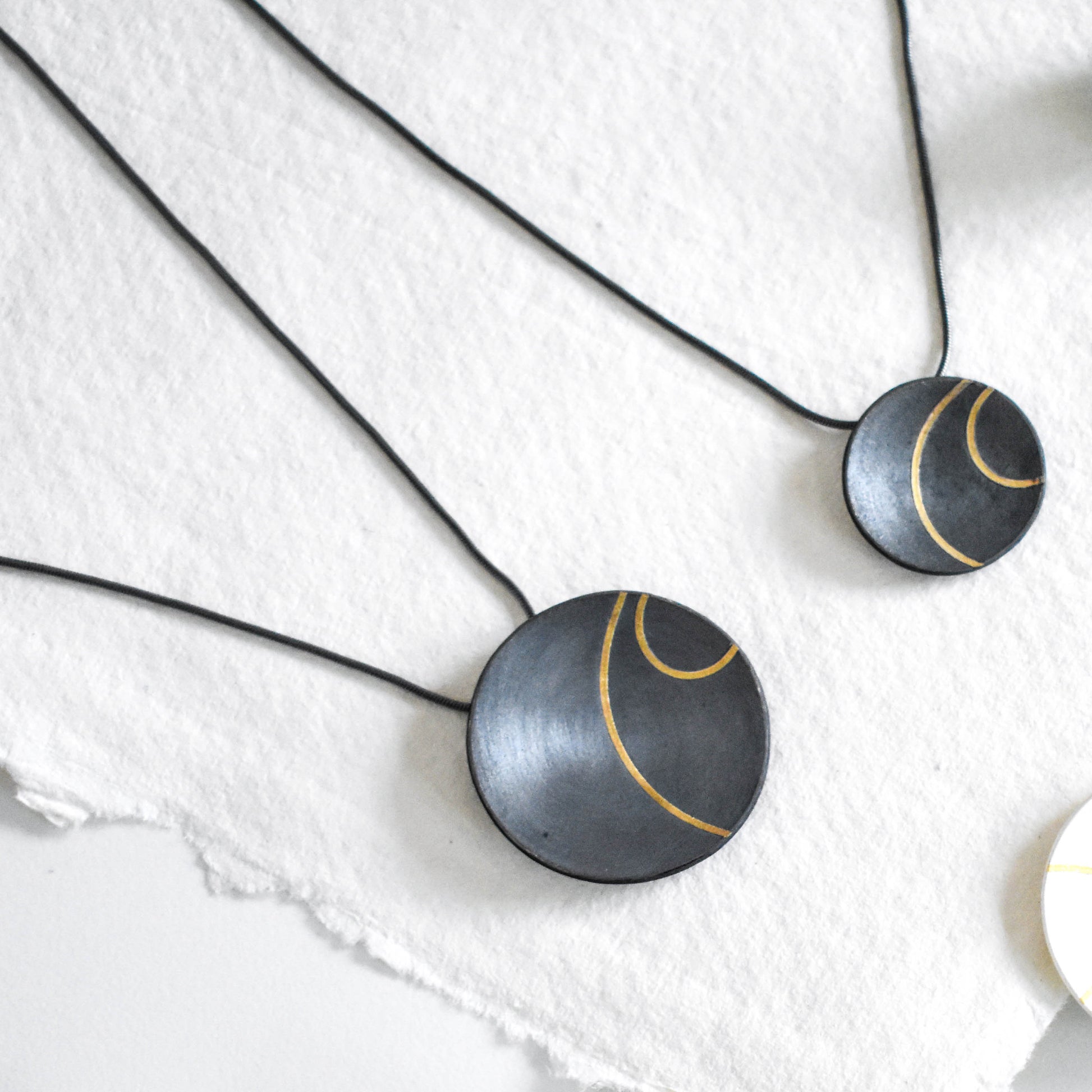 Lunar Oxidised Silver Pendant from Hannah Souter Handmade Jewellery.