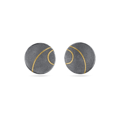 Lunar Oxidised Silver Earrings from Hannah Souter Handmade Jewellery.
