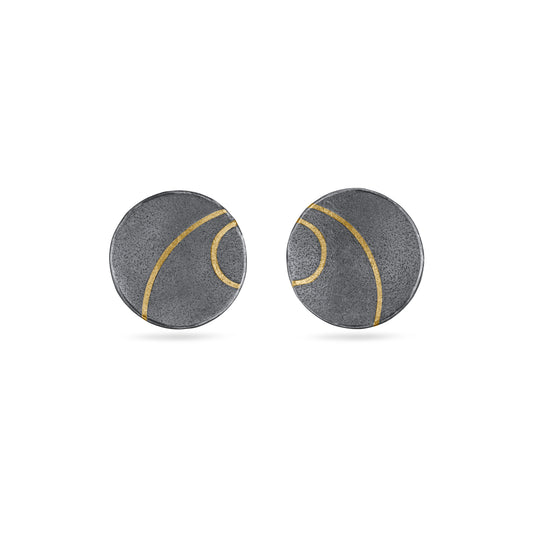 Lunar Oxidised Silver Earrings from Hannah Souter Handmade Jewellery.