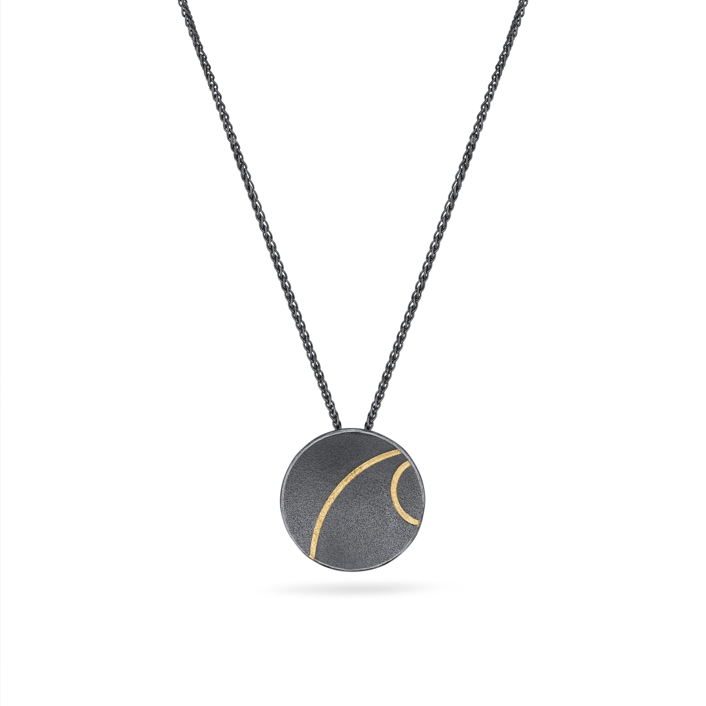 Lunar Oxidised Silver Pendant from Hannah Souter Handmade Jewellery.