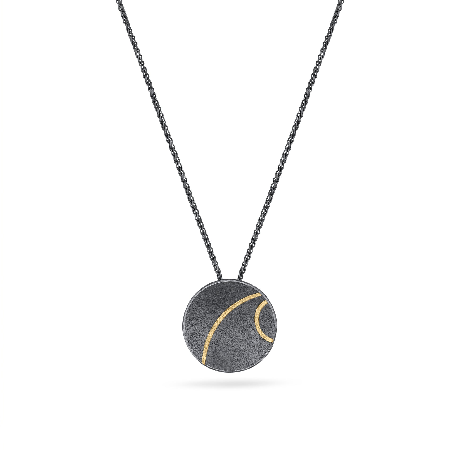 Lunar Oxidised Silver Pendant from Hannah Souter Handmade Jewellery.
