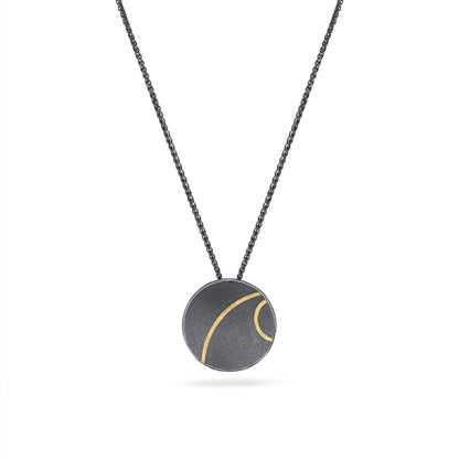 Lunar Oxidised Silver Pendant from Hannah Souter Handmade Jewellery.