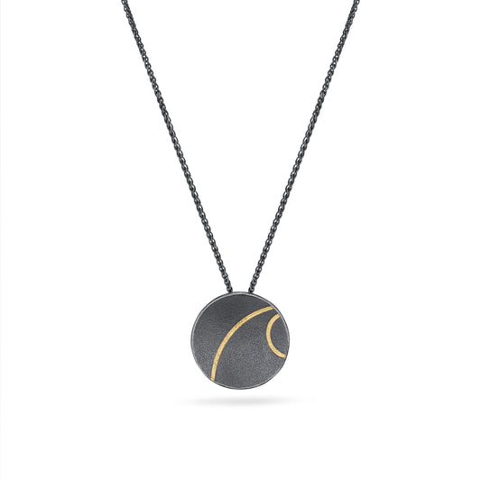 Lunar Oxidised Silver Pendant from Hannah Souter Handmade Jewellery.