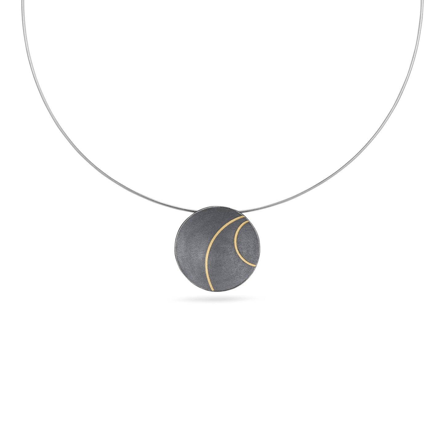 Lunar Oxidised Silver Pendant from Hannah Souter Handmade Jewellery.