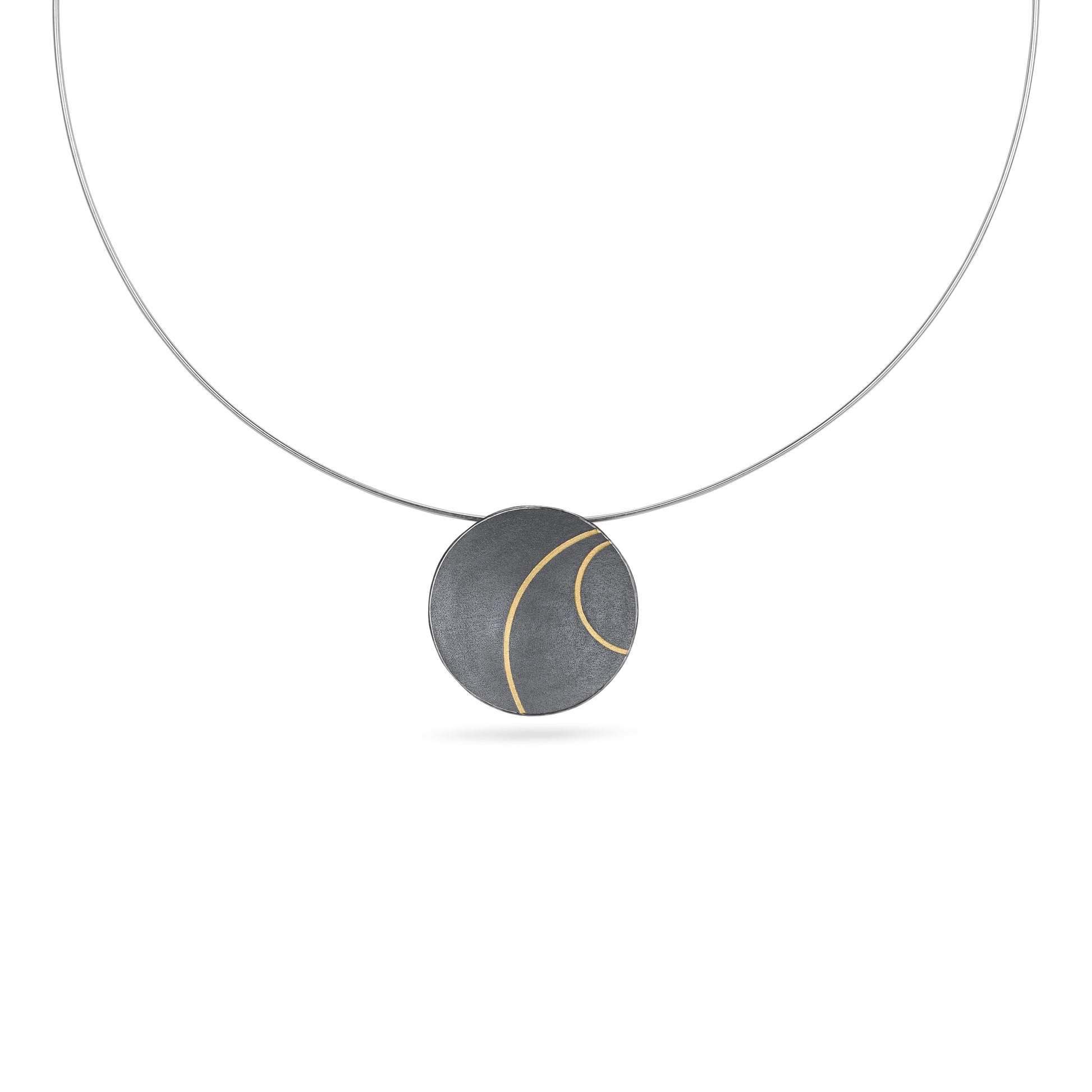 Lunar Oxidised Silver Pendant from Hannah Souter Handmade Jewellery.