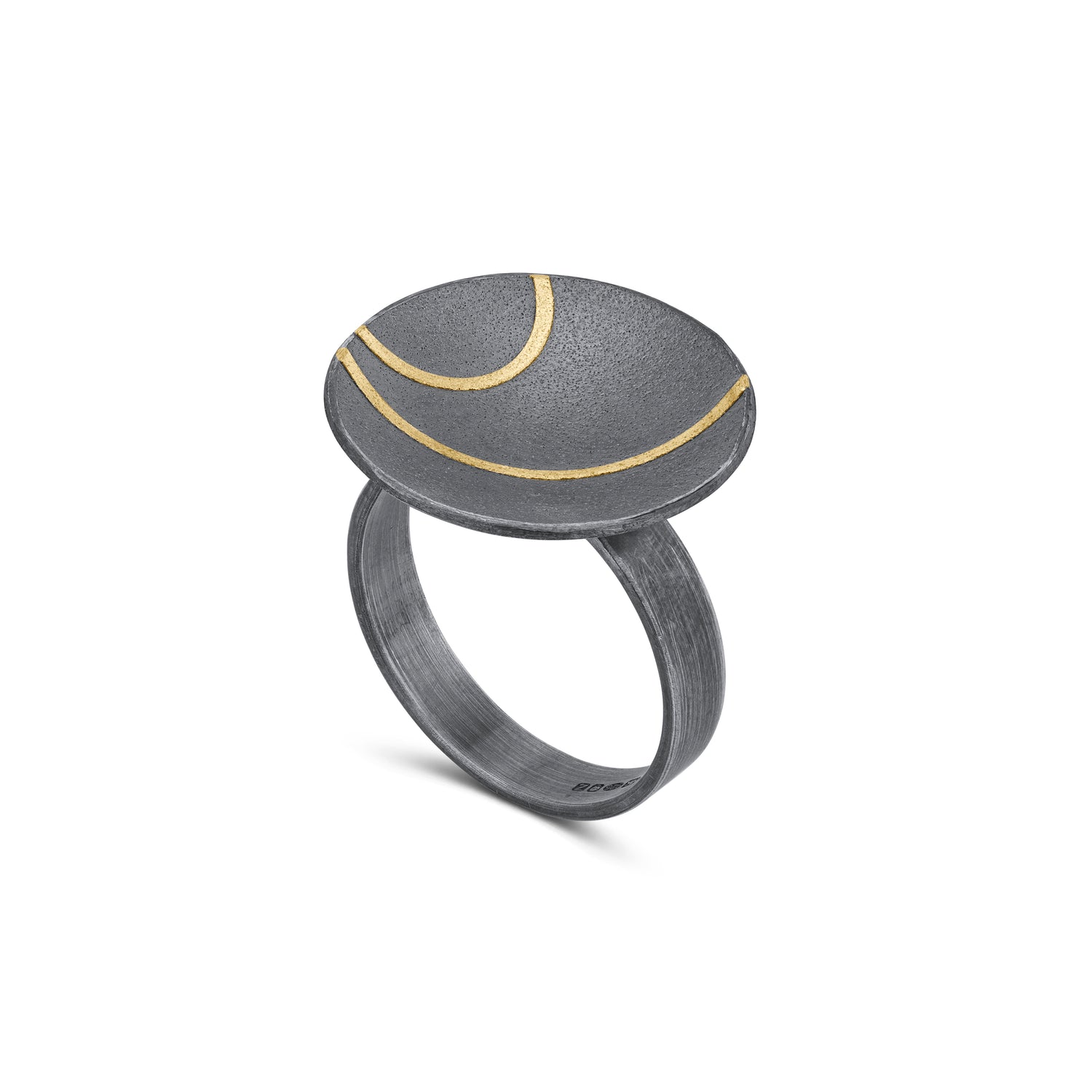 Lunar Oxidised Silver Ring from Hannah Souter Handmade Jewellery.