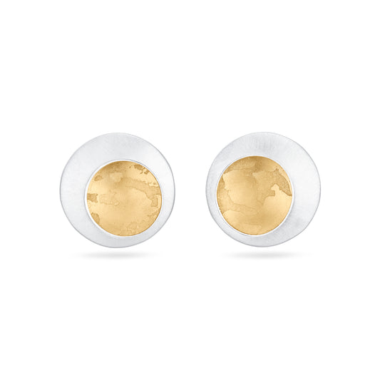 Silver and Gold Stud Earrings from Hannah Souter Handmade Jewellery.