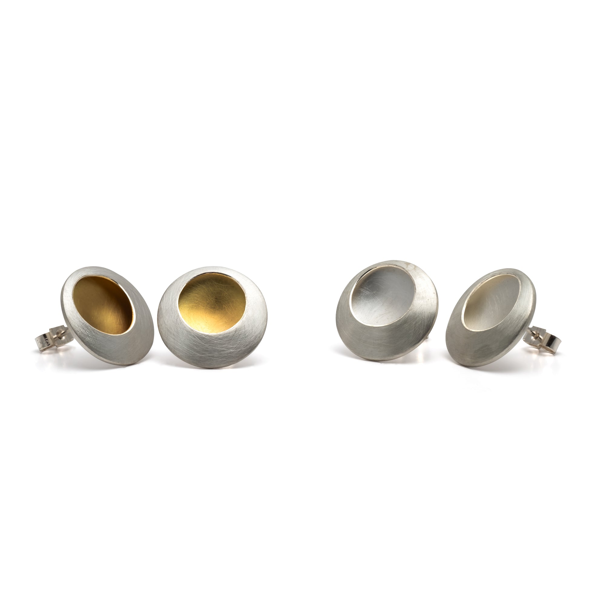 Pebble Solid Silver Studs from Hannah Souter Handmade Jewellery