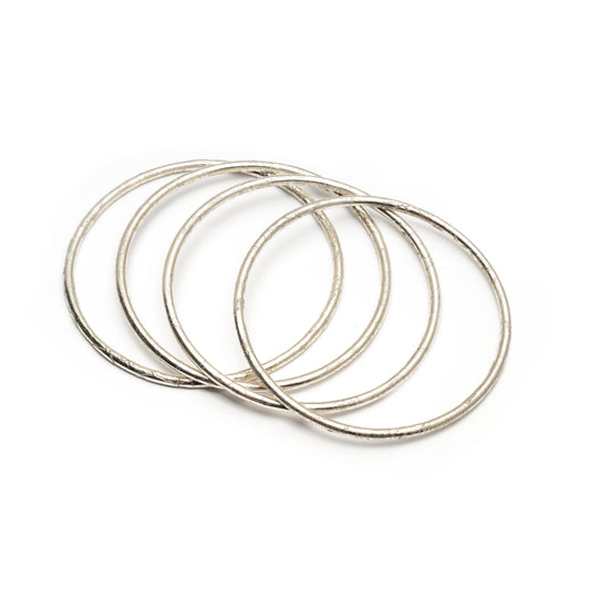 Etched Sterling Silver Bangle