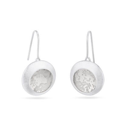 Etched Sterling Silver Dangle Earrings