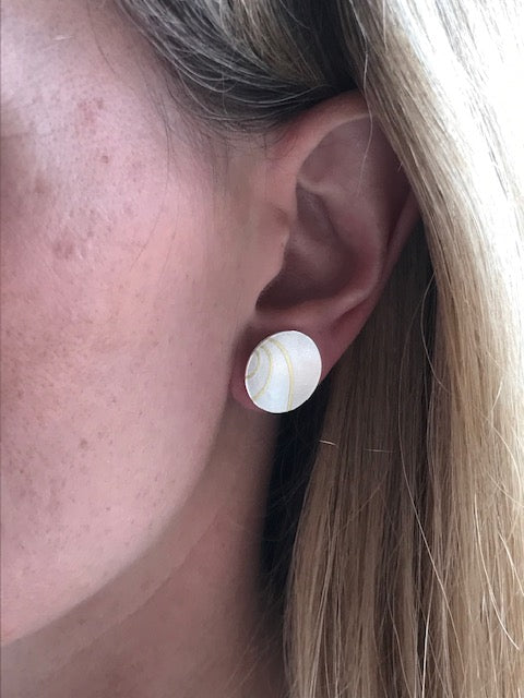 Lunar Sterling Silver Stud Earrings from Hannah Souter Handmade Jewellery.