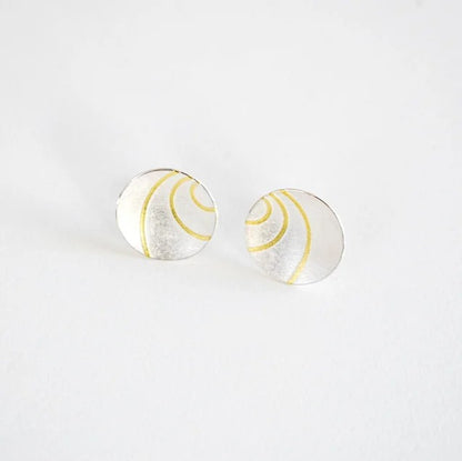 Lunar Sterling Silver Stud Earrings from Hannah Souter Handmade Jewellery.