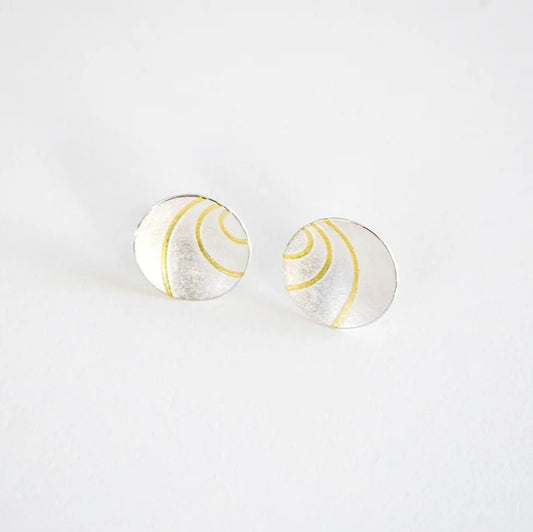 Lunar Sterling Silver Stud Earrings from Hannah Souter Handmade Jewellery.